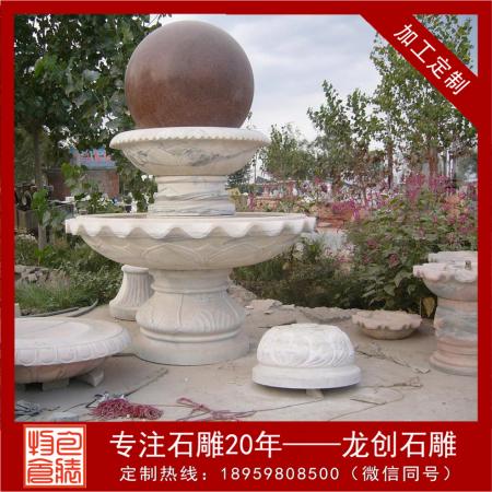 大理石流水轉(zhuǎn)運球 戶外風水球雕塑